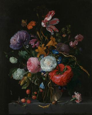 玻璃花瓶里的花