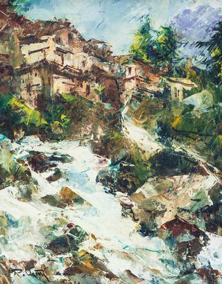 Landscape with Waterfall