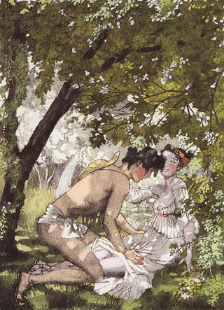Illustration to the novel "Daphnis and Chloe"