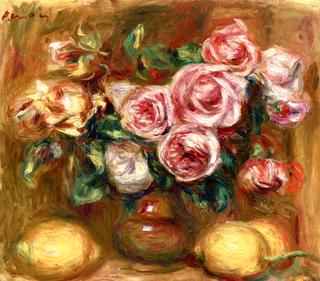 Still Life: Bouquet of Roses with Lemons
