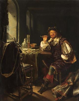 Interior with Soldier Smoking