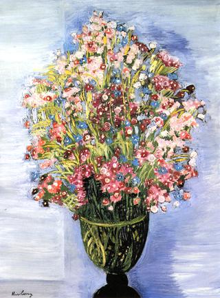 Flowers in a Green Vase