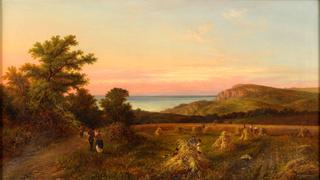 Grain harvest on the English coast