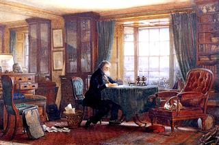 John Ruskin in his Study at Brantwood, Cumbria