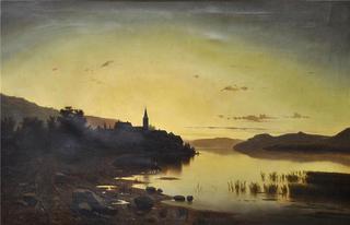 Evening atmosphare at a lake