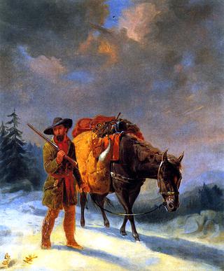 Trapper Crossing the Mountains