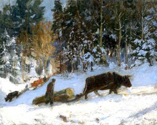 Log Cutters, Winter, Quebec