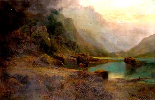 Highland Loch with Stag
