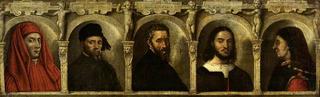 Portrait of Fuve Artists: Giotto, Donatello, Michelangelo, Raphael and Brunelleschi