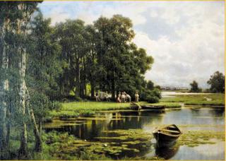 Landscape with boats