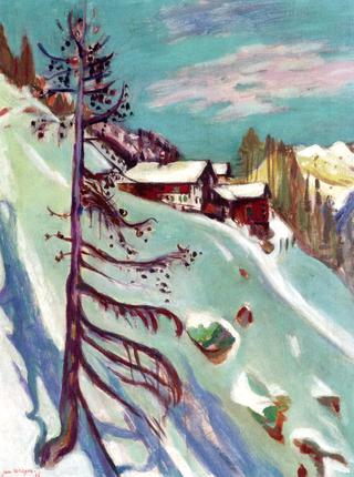 Mountain Panorama with Pine Tree