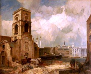 Demolition of St Olave's, Tooley Street, London,