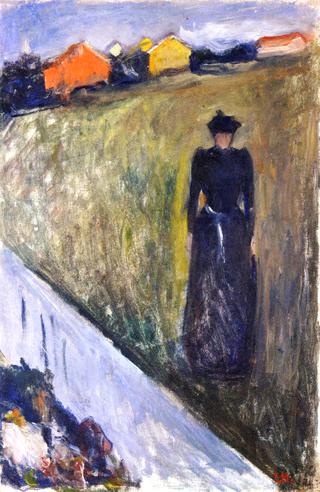 Woman in Evening Landscape