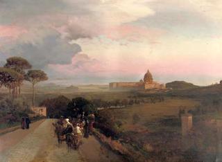 Pilgrims on the Via Cassia, Rome