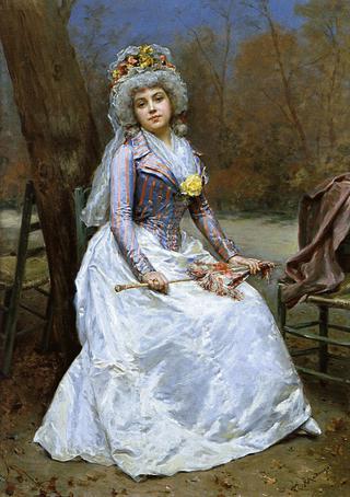 Portrait of a lady with parasol