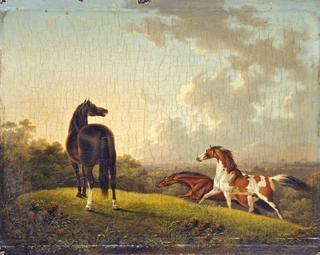 Frightened Horses in a Landscape