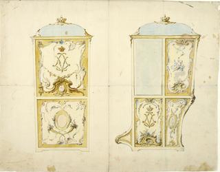 Palanquin for Lovisa Ulrika, Elevations from the Back and Side