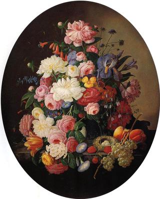 Floral Still Life with Bird's Nest