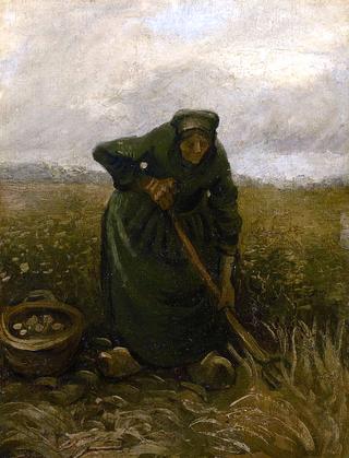 Woman Lifting Potatoes