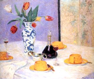 Tulips and Yellow Tea Service