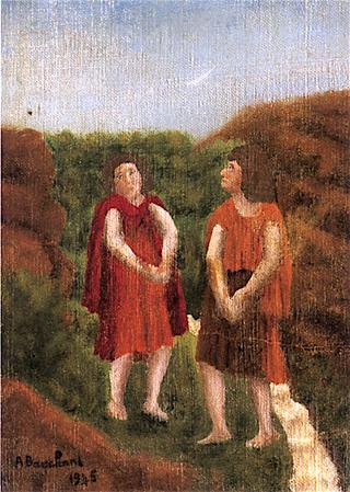 Two Figures near a Stream