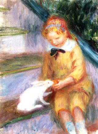 Lenna Feeding a Rabbit