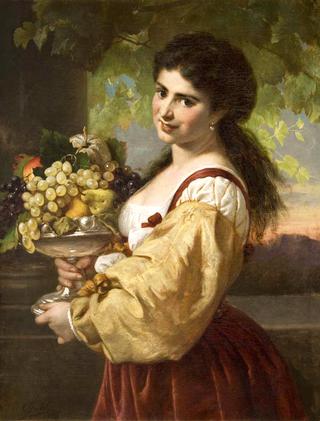 Young Italian Woman with Fruit Bowl