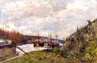 Barge on the Seine, Autumn Effect