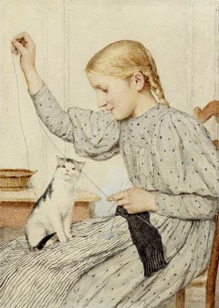 Seated Girl with a Cat
