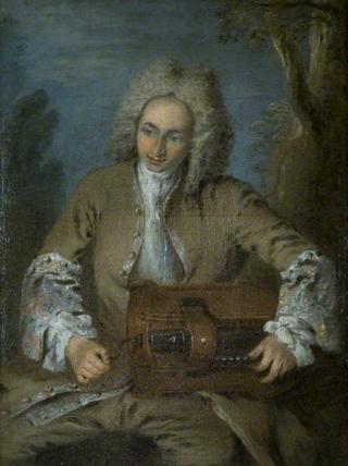 A Man Playing a Hurdy-Gurdy