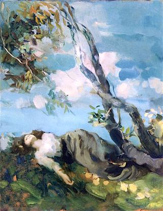 Young Woman Resting under a Tree