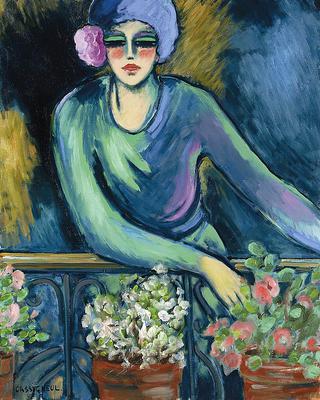 Elégante au balcon