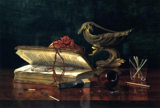 Book Closed over Spectacles