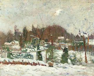 Village in Snowstorm