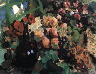 Still Life, Wine and Fruit