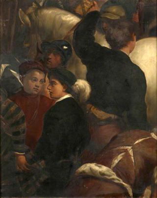 A Group of Soldiers with a Grey Horse (after Bassano)