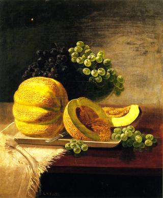 Still Life with Cantaloupe and Grapes