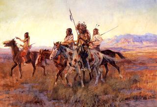 Four Mounted Indians