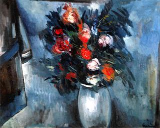 Flowers in a Blue Vase