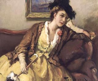 Pensive Women with Umbrella