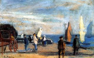 Strollers and Fishermen by the Outer Harbor