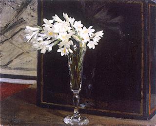 Freesias in a Glass Vase