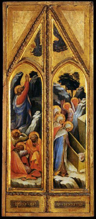 Diptych:  Christ in the Garden of Olives and Female Saints at the Tomb