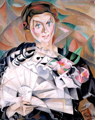 Playing with a Fan (Portrait of Louisa Bally, the Artist's Sister)