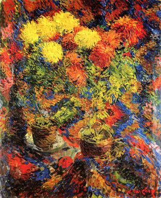 Chrysanthemums on an Oriental Carpet