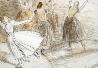 Five Ballerinas Dancing