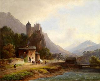 Encounter in a Mountain Valley beneath a Castle