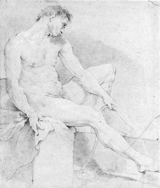 A Seated Nude Turned to the Right