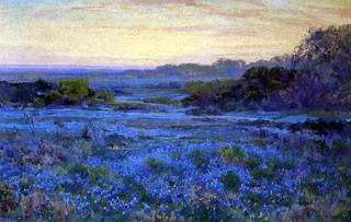 Bluebonnet Scene with a Girl