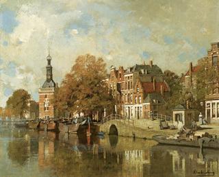 The verdronken oord with the Accijnstoren, Alkmaar